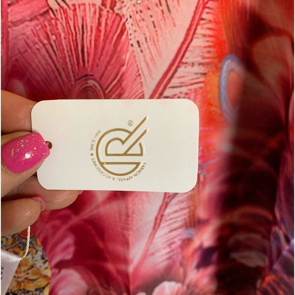 NWT crystal-embellished sheer tunic, wrap or swim coverup one size - Picture 8 of 10